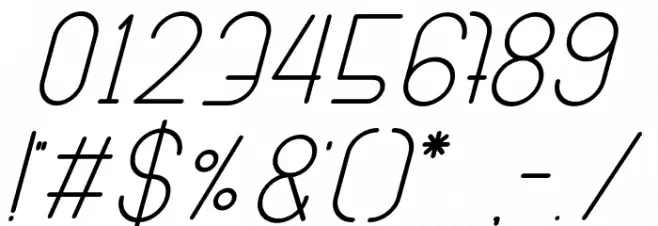 SANSI Italic Font OTHER CHARS