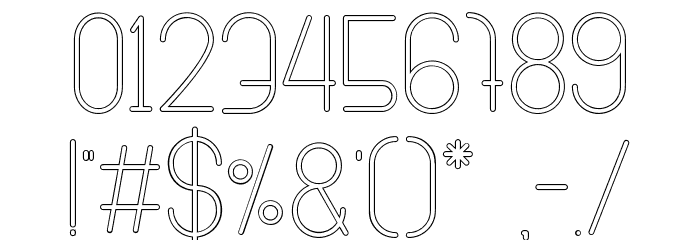 SANSI Outline Font OTHER CHARS