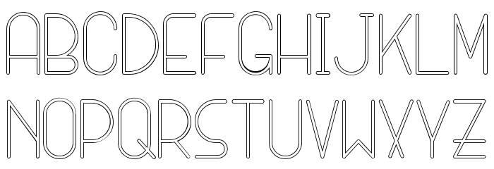 SANSI Outline Font LOWERCASE