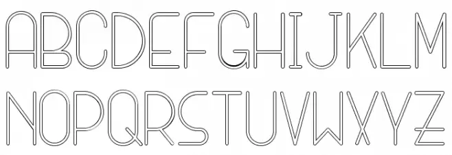 SANSI Outline फ़ॉन्ट लोअरकेस