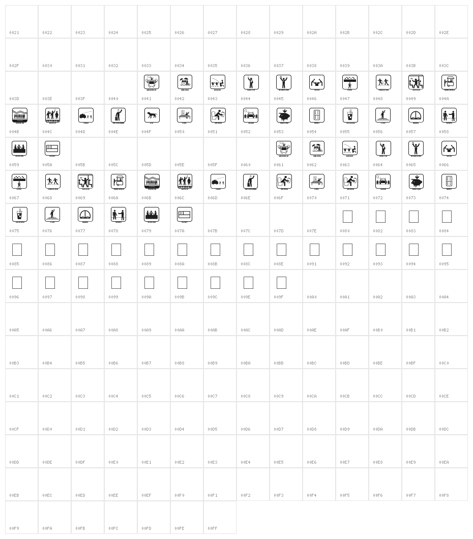 SANTIAGO ICONO Character Map