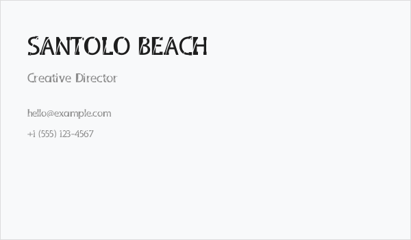 SANTOLO BEACH Business Card