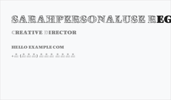 SARAHPERSONALUSE-Regular Business Card