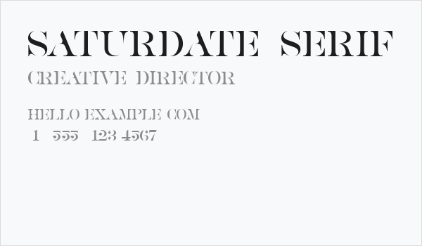 SATURDATE SERIF Business Card