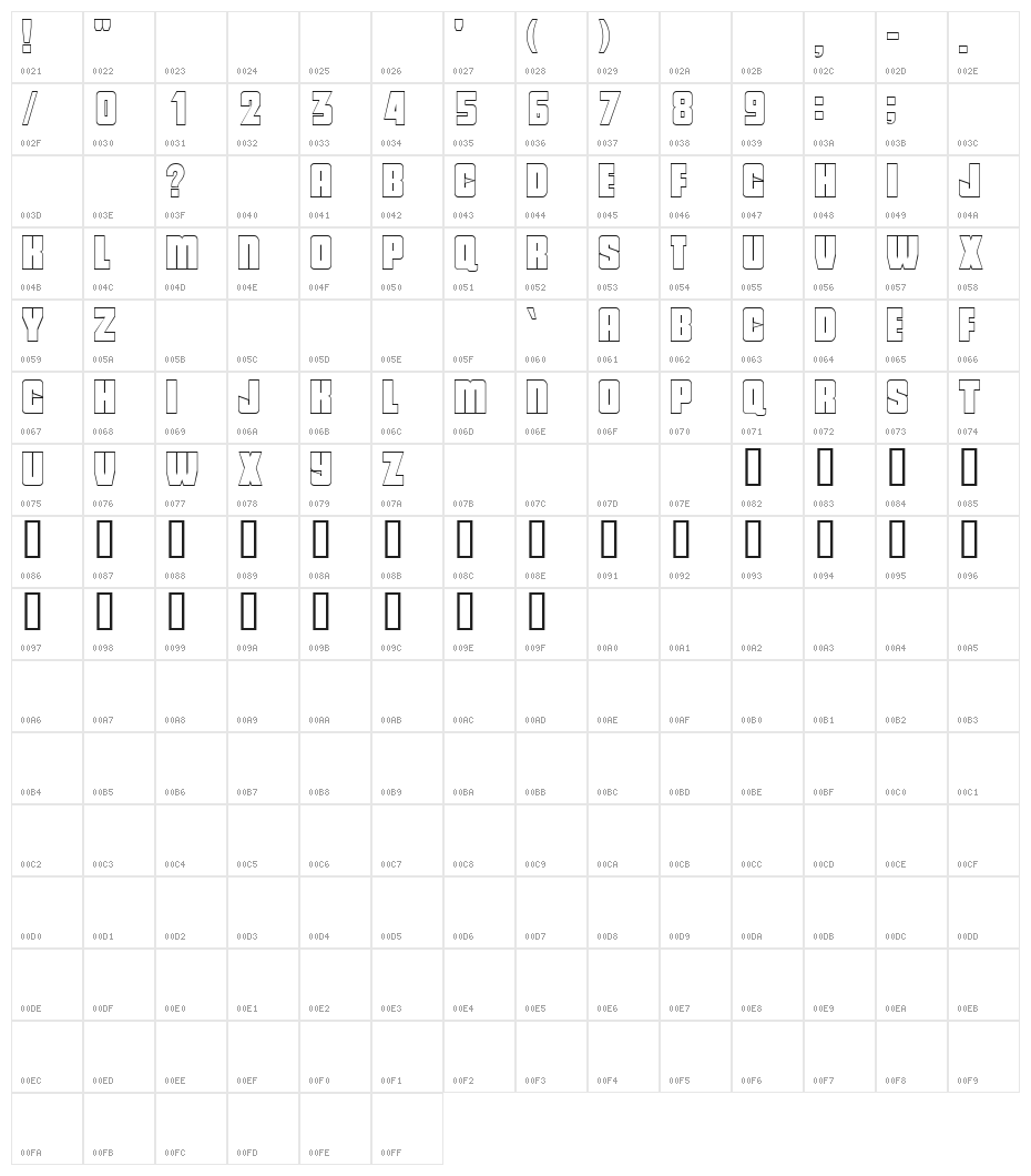 SAUCERAMA2 Character Map
