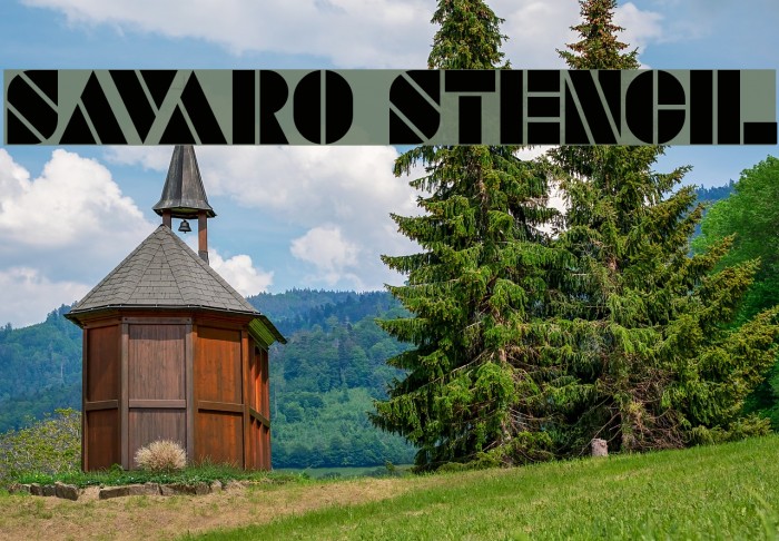 SAVARO STENCIL Font examples