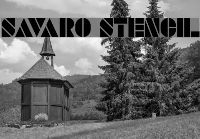 SAVARO STENCIL Caratteri examples