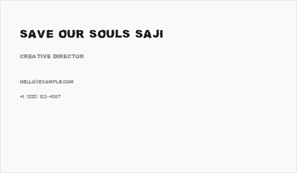 SAVE OUR SOULS saji Business Card