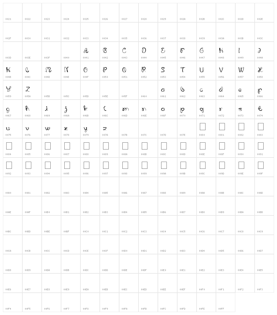 SAVIOR LIGHT OUR WAY Character Map
