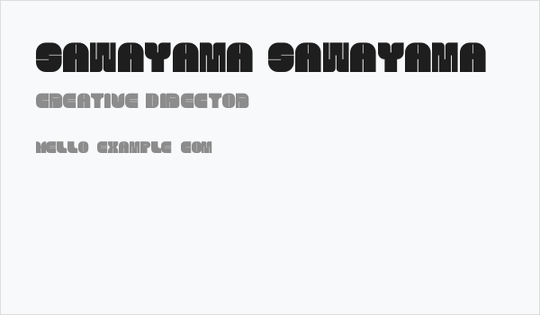 SAWAYAMA SAWAYAMA Business Card