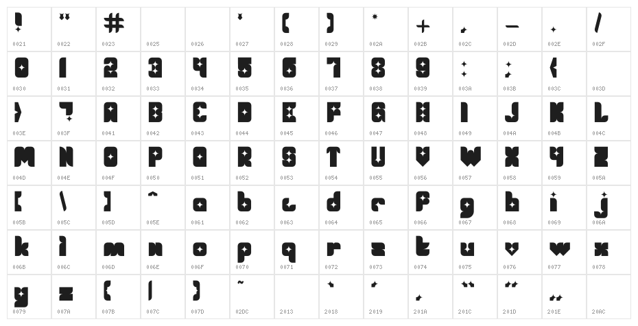 SaLaka Regular Character Map