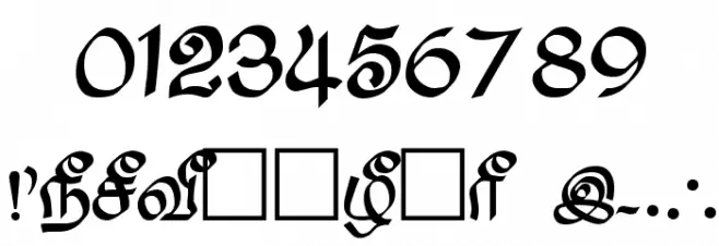 Saavaeri Regular Font Alte caractere