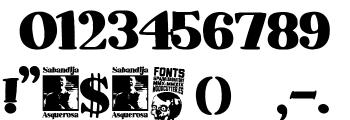 Sabandija Asquerosa Font Alte caractere
