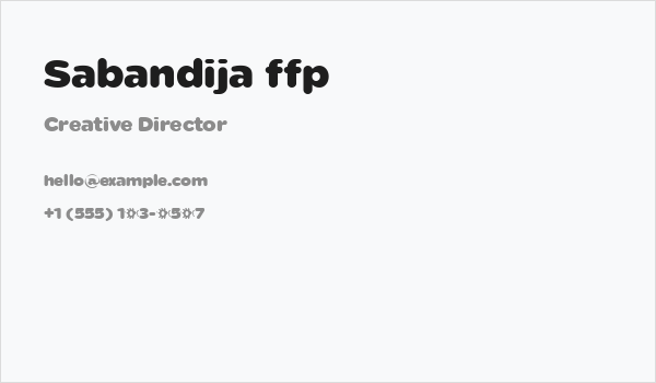 Sabandija ffp Business Card