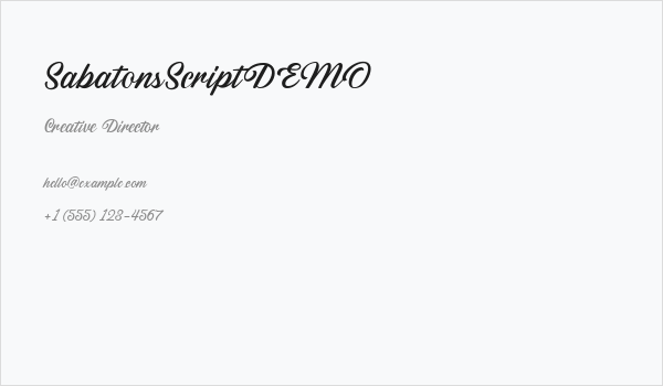 SabatonsScriptDEMO Business Card