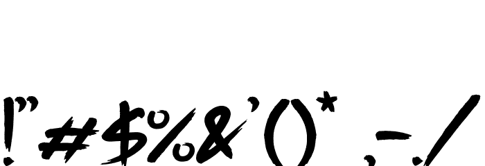 Saber Brush Font Alte caractere