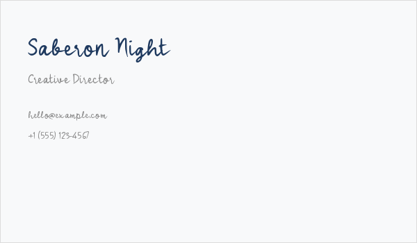 Saberon Night Business Card