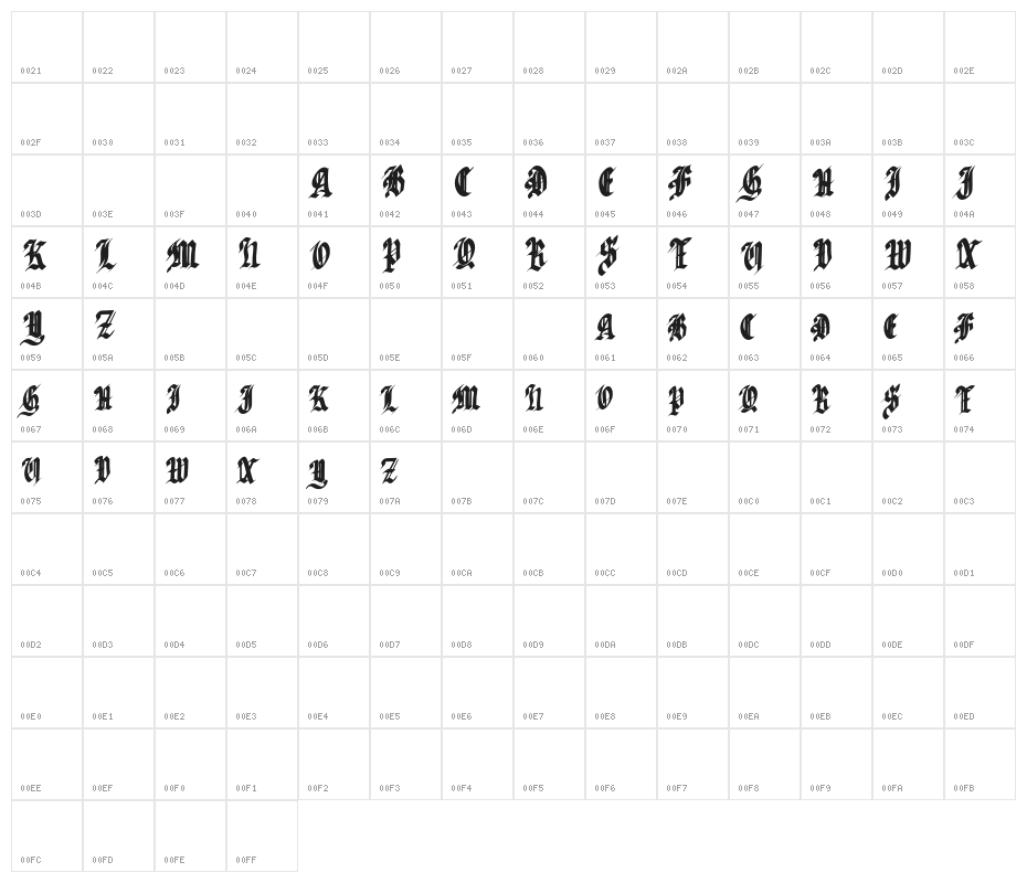 SabharFREE Character Map