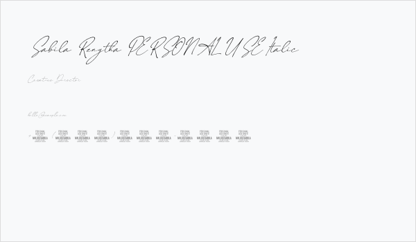 Sabila Renytha PERSONAL USE Italic Business Card