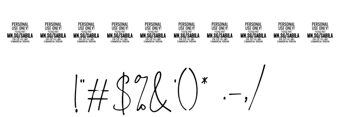 Sabila Renytha PERSONAL USE Regular Font OTHER CHARS