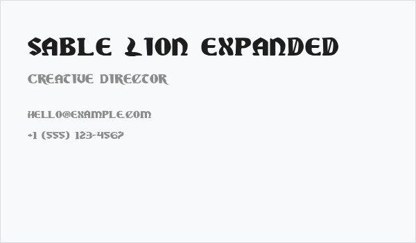 Sable Lion Expanded Business Card