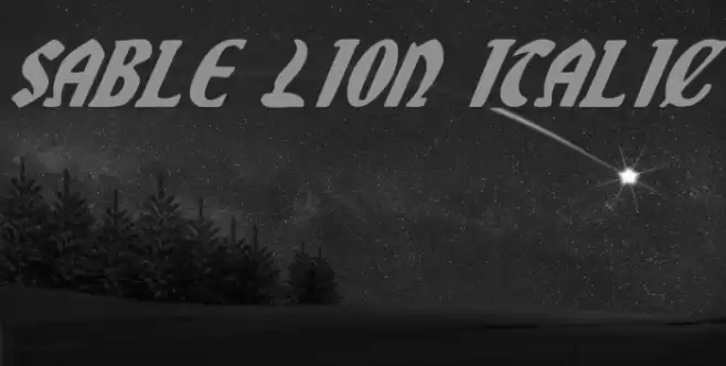 Sable Lion Italic Font examples