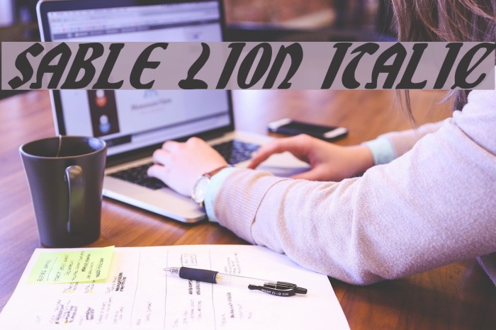 Sable Lion Italic Font examples