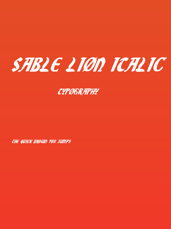 Sable Lion Italic Poster