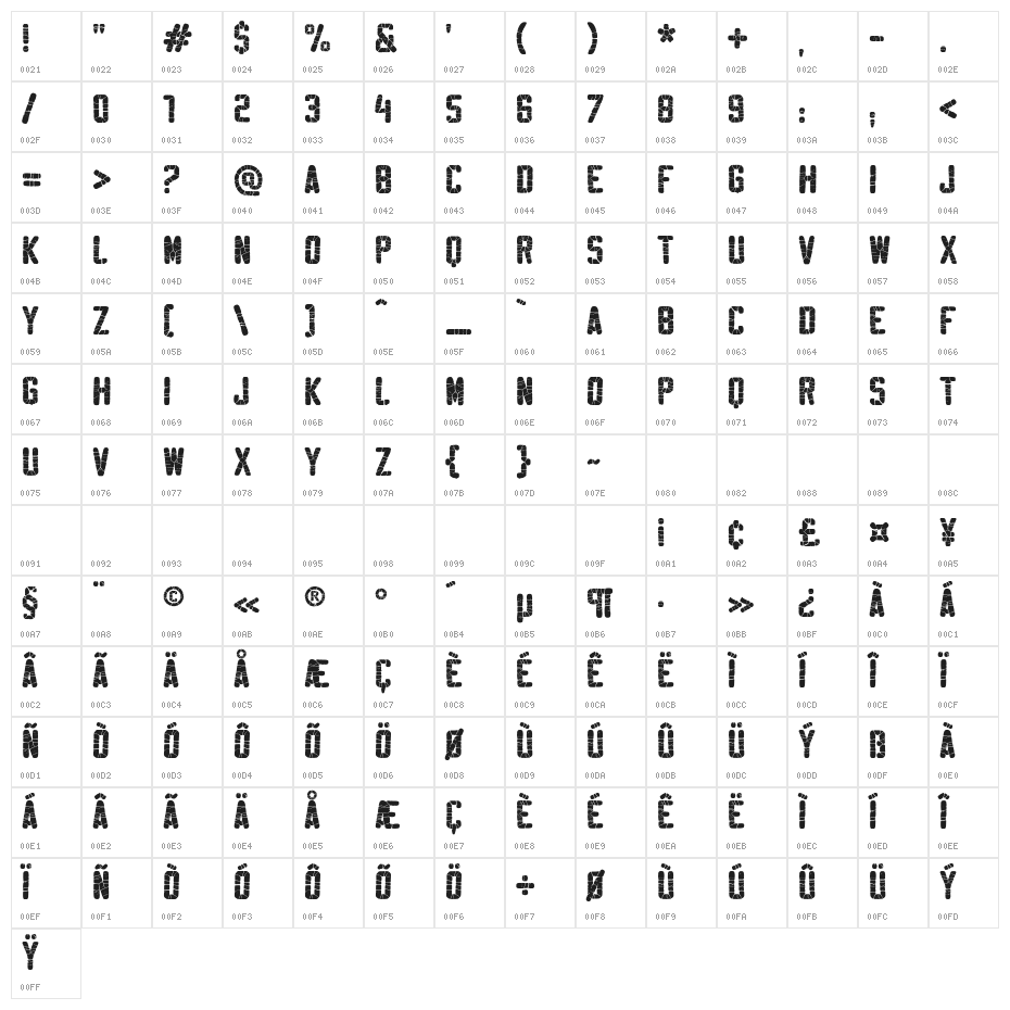 Sablon Washed Super Character Map