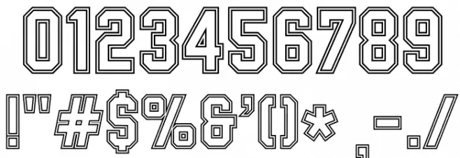 SablonUp-Outline Font OTHER CHARS