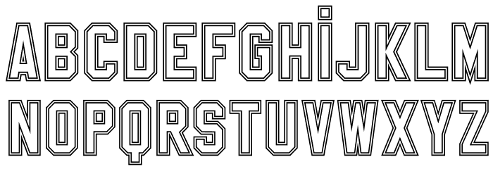 SablonUp-Outline Font LOWERCASE