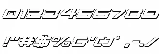Sabre Shark 3D Font OTHER CHARS