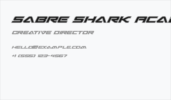 Sabre Shark Academy Business Card