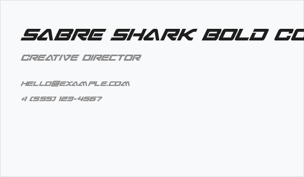 Sabre Shark Bold Condensed Business Card
