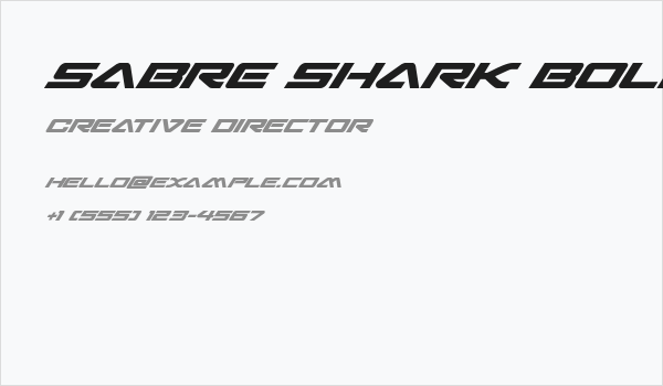 Sabre Shark Bold Italic Business Card