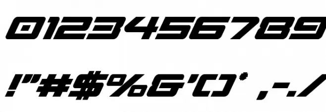 Sabre Shark Bold Semi-Condensed Font OTHER CHARS