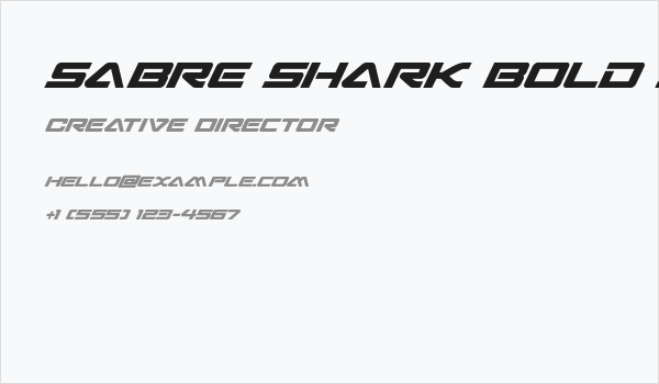 Sabre Shark Bold Semi-Condensed Business Card
