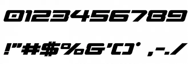 Sabre Shark Bold Semi-Straight Font OTHER CHARS