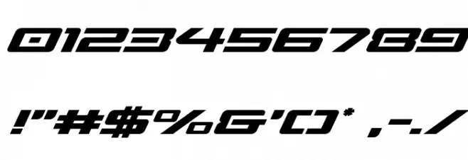 Sabre Shark Expanded Font OTHER CHARS