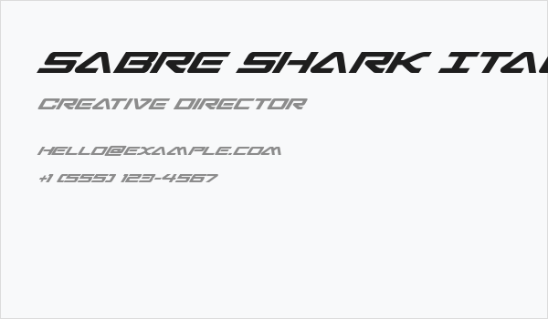 Sabre Shark Italic Business Card