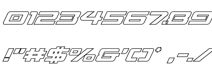 Sabre Shark Outline Font OTHER CHARS