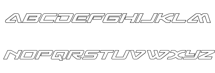 Sabre Shark Outline Font LOWERCASE