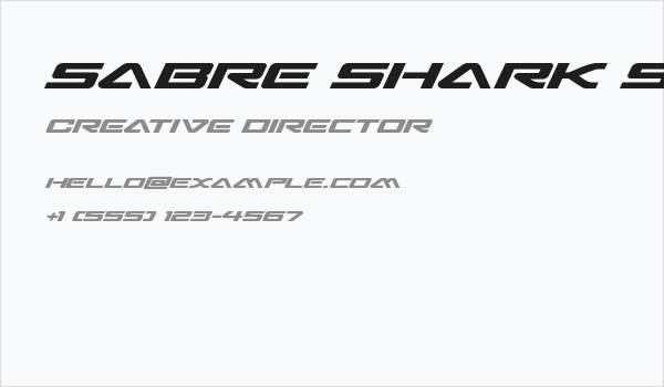 Sabre Shark Semi-Bold Expanded Business Card