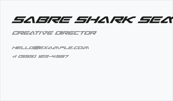 Sabre Shark Semi-Bold Italic Business Card