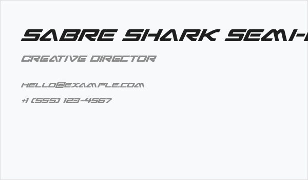 Sabre Shark Semi-Bold Semi-Condensed Business Card