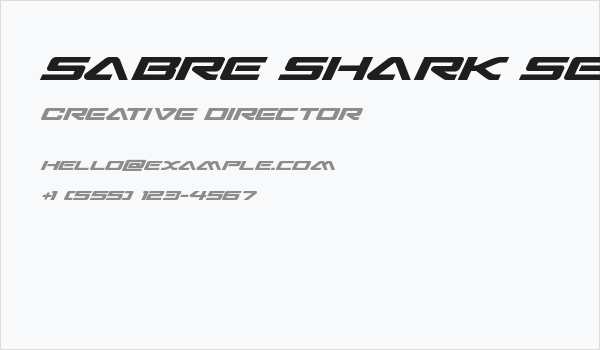 Sabre Shark Semi-Bold Semi-Expanded Business Card