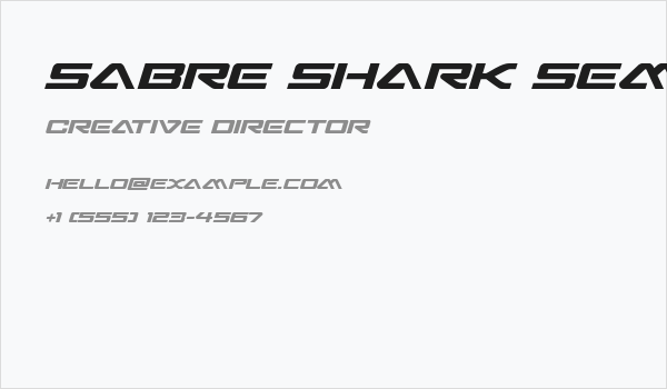 Sabre Shark Semi-Straight Business Card