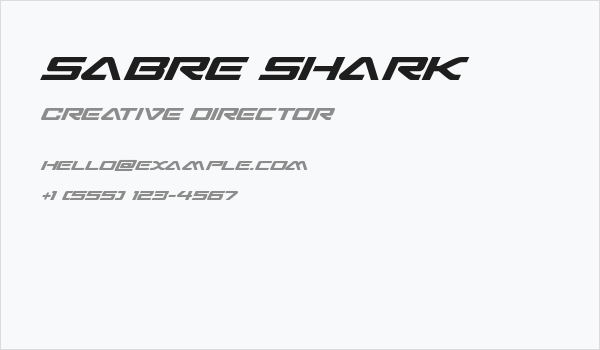 Sabre Shark Business Card