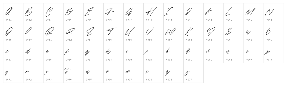 Sabrionte Free Regular Character Map