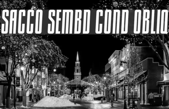 Sacco SemBd Cond Obliq Font examples